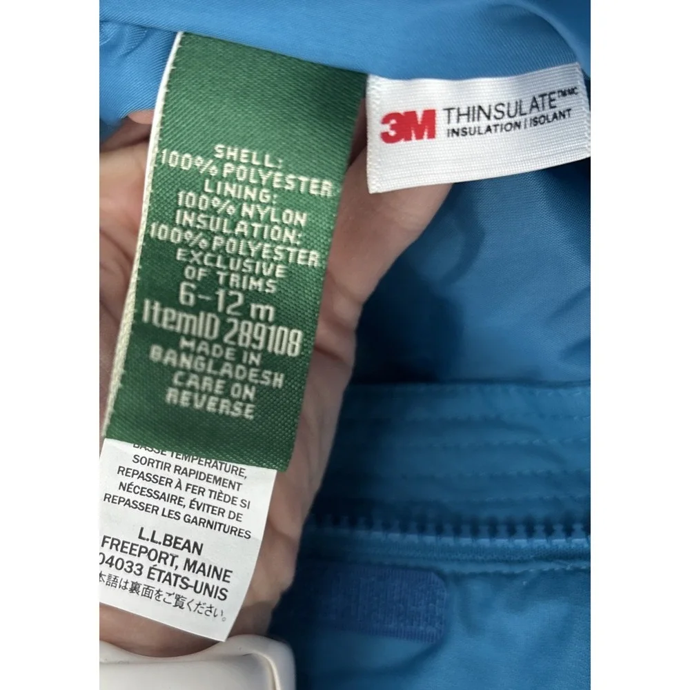 L.L. Bean Cold Buster Snowsuit 6-12 Months Deepest Blue Infant Outdoor Baby Snow